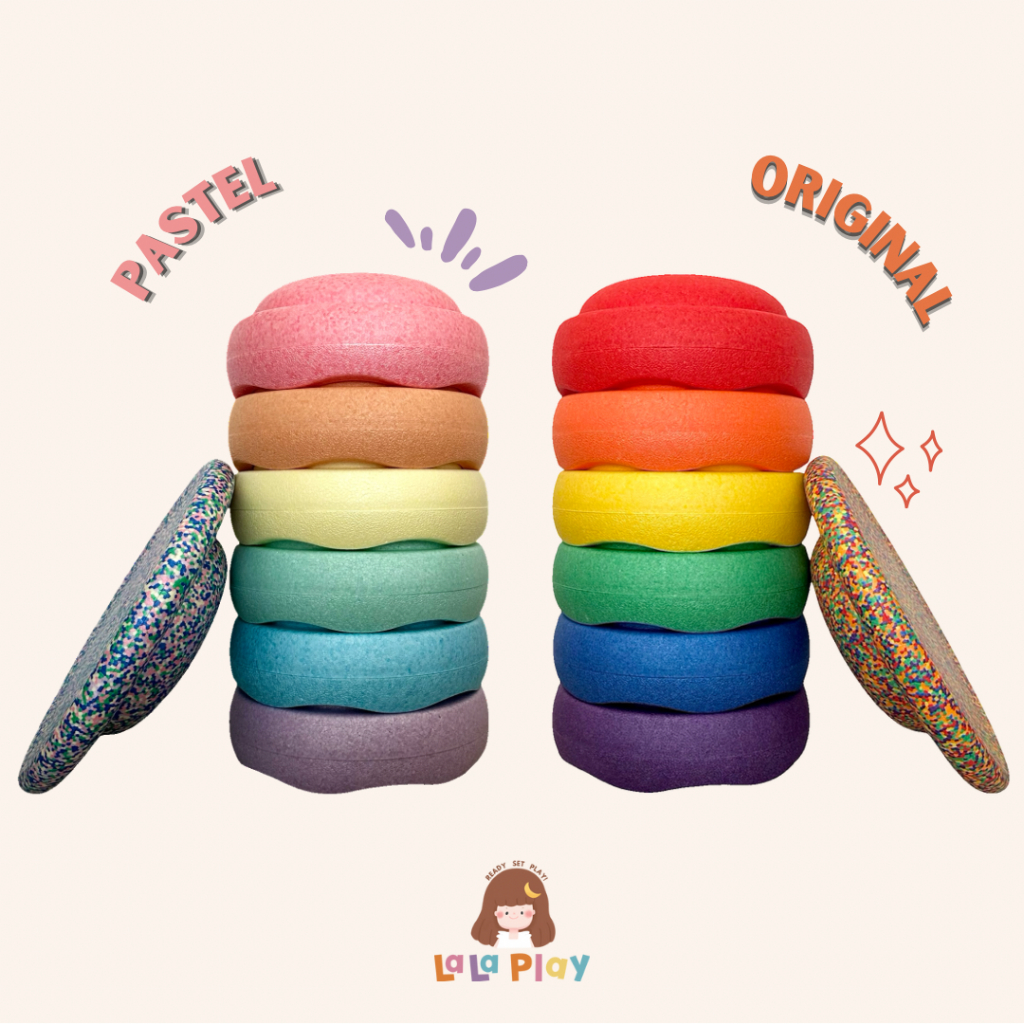 Rainbow Stepping Stone + Confetti Balance Board x Rolling Board x Pebble หินจำลอง โฟม ทรงตัว สายรุ้ง