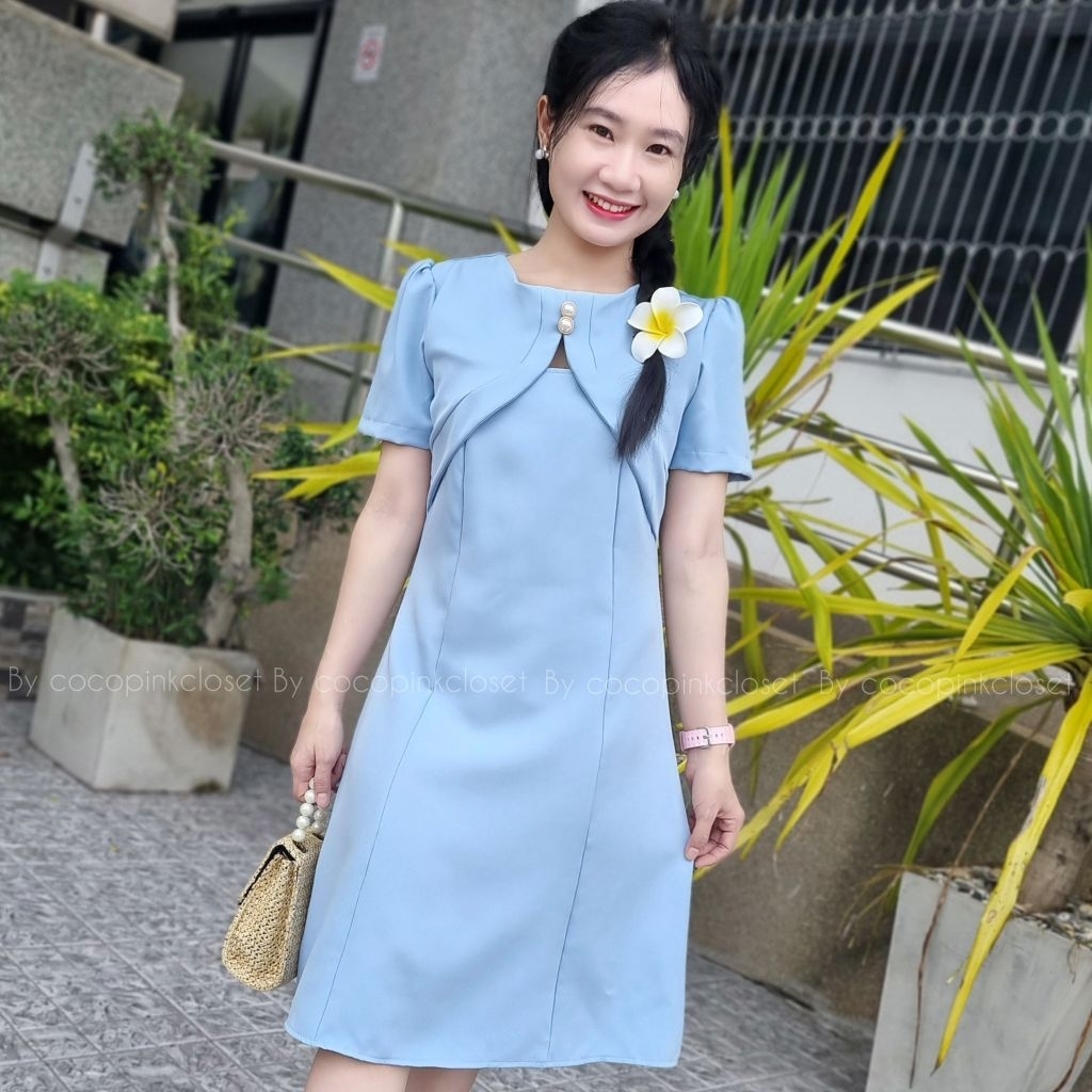 🦋C088:เดรสผ้าบาร์บี้รุ่นคุณหนูฟิลเจ้าหญิงเบาๆยาว 36-37นิ้ว ใส่ออกงานทางการ สวยน่ารักใส่ทำงานออกงาน ไปงานแต่งงาน รูปที่ 4