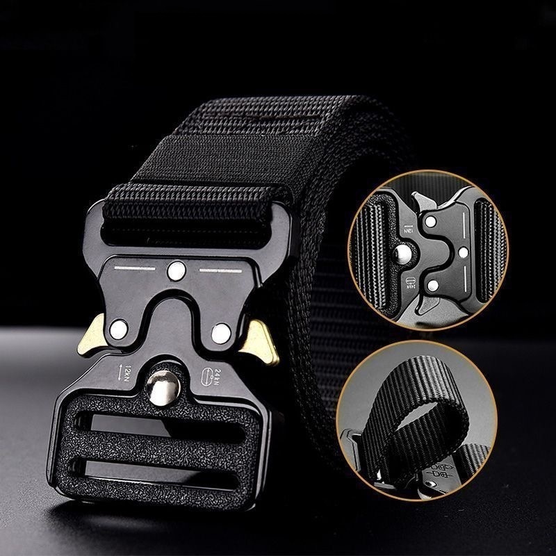 แฟชั่น ผ้าใบ เข็มขัดผู้ชาย หัวเข็มขัดอัตโนมัติ ความยาวปรับได้ ทนต่อการสึกหรอ（มี 5 สี） - รูปที่ 5