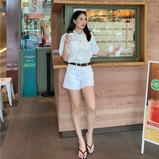 MOTTOM - CLOUD Logo Embroidered Loose Fit Short-Sleeve Denim…