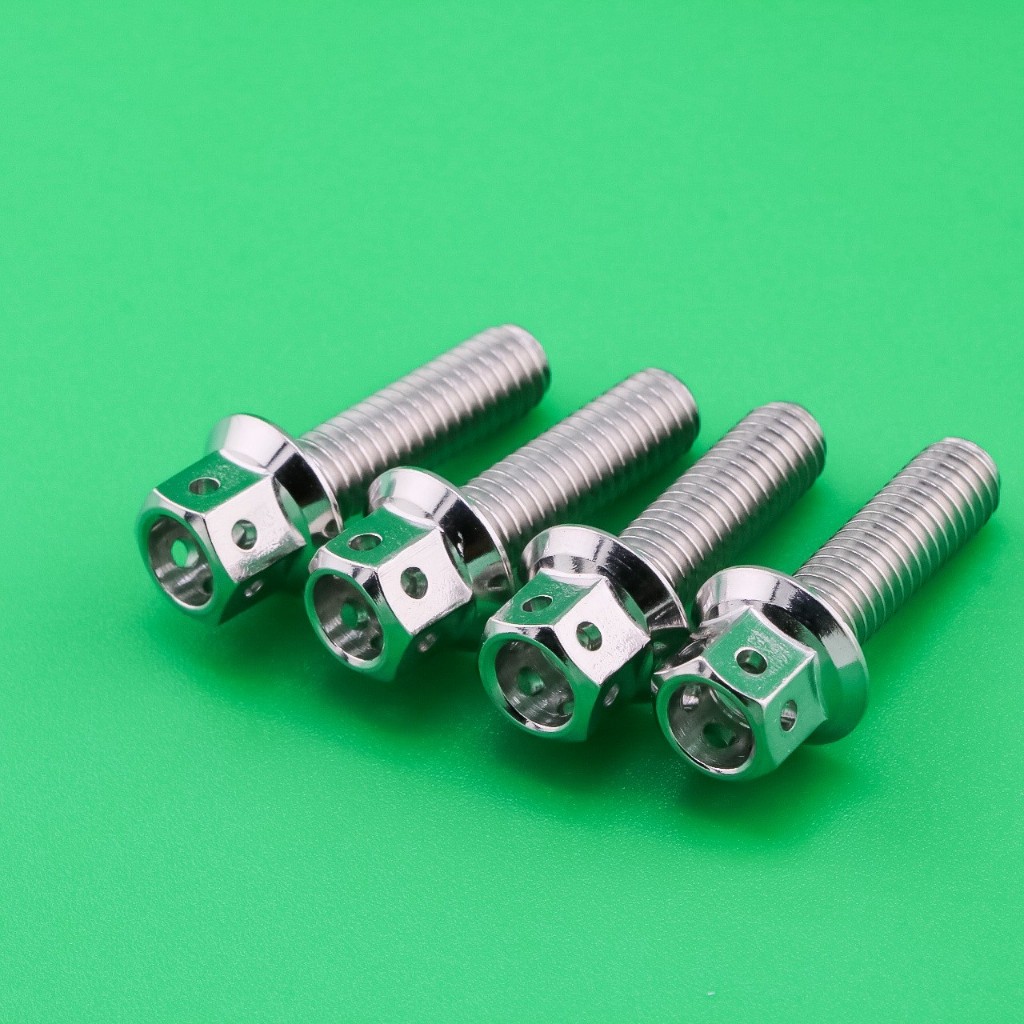 น็อตยึดประกับ 1 ชุด 4 ตัว  (หัวเจาะ-เลส)  เบรค-ครัช งานสแตนเลสแท้ #มอเตอร์ไซค์ #น็อตประกับ - รูปที่ 3