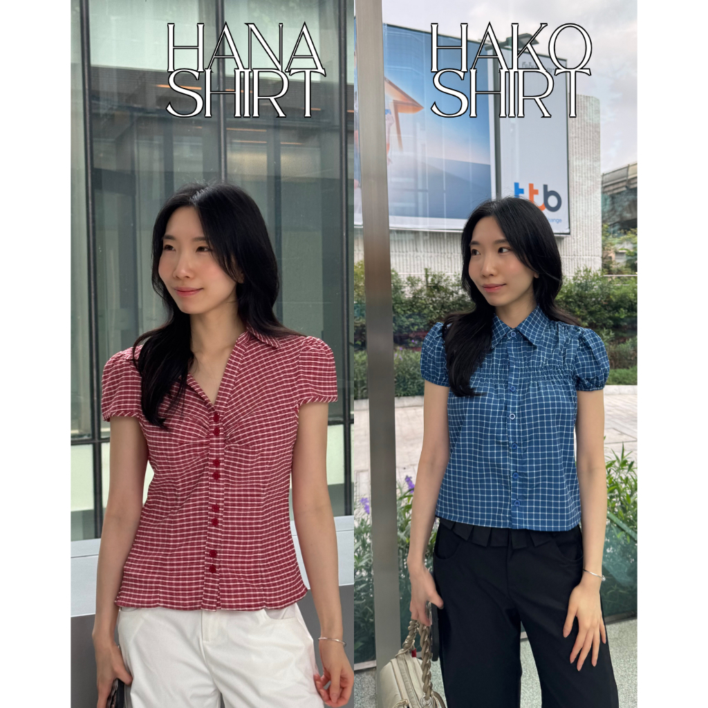 UIUI | HAKO & HANA SHIRT เสื้อแขนตุ๊กตาลายplaid