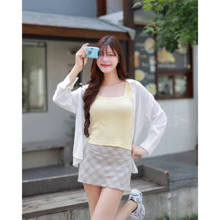 🍒Ninamee เสื้อกล้ามคอเหลี่ยมไลก้า อก30-42 นิ้ว เสื้อกล้ามคอกว้าง ทรงสวยใส่สบาย เสื้อคอเหลี่ยม สาวอวบใส่ได้#NN74
