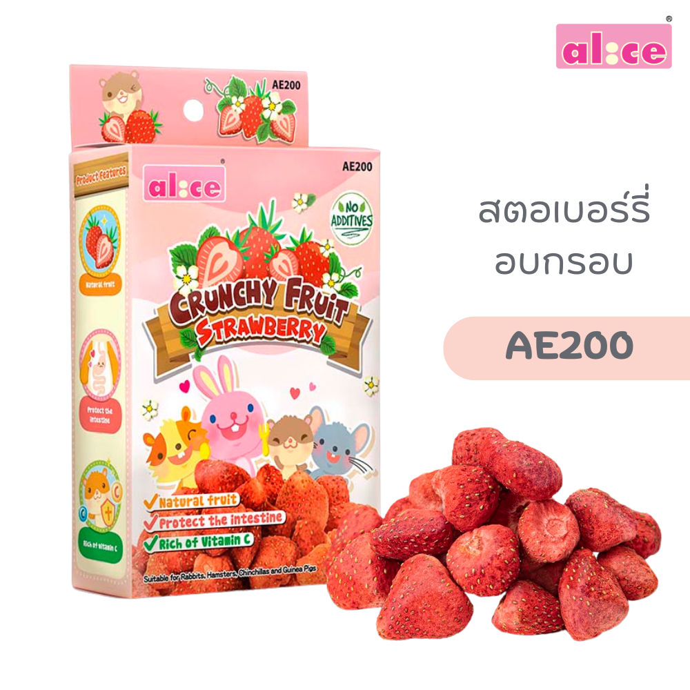 Alice (อลิซ) Crunchy Fruit ผลไม้อบกรอบ ผักอบกรอบ ขนมลับฟันกระต่าย แกสบี้ ชินชิล่า และสัตว์เล็ก ราคา ถูกที่สุด ดีลบีเคเค แกลเลอรีภาพที่ 3