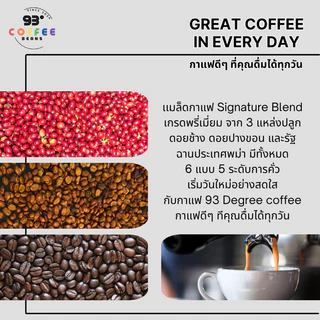เมล็ดกาแฟคั่วอ่อน Light Roast 250g/500g | Signature Blend Coffee Beans | 93 Degrees