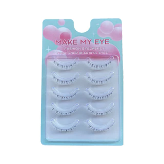 ขนตาปลอม ขนตาล่าง makemyeye ขนตาปลอม eyelashes แกนใส 5 คู่ ขนตาธรรมชาติ เครื่องสำอาง