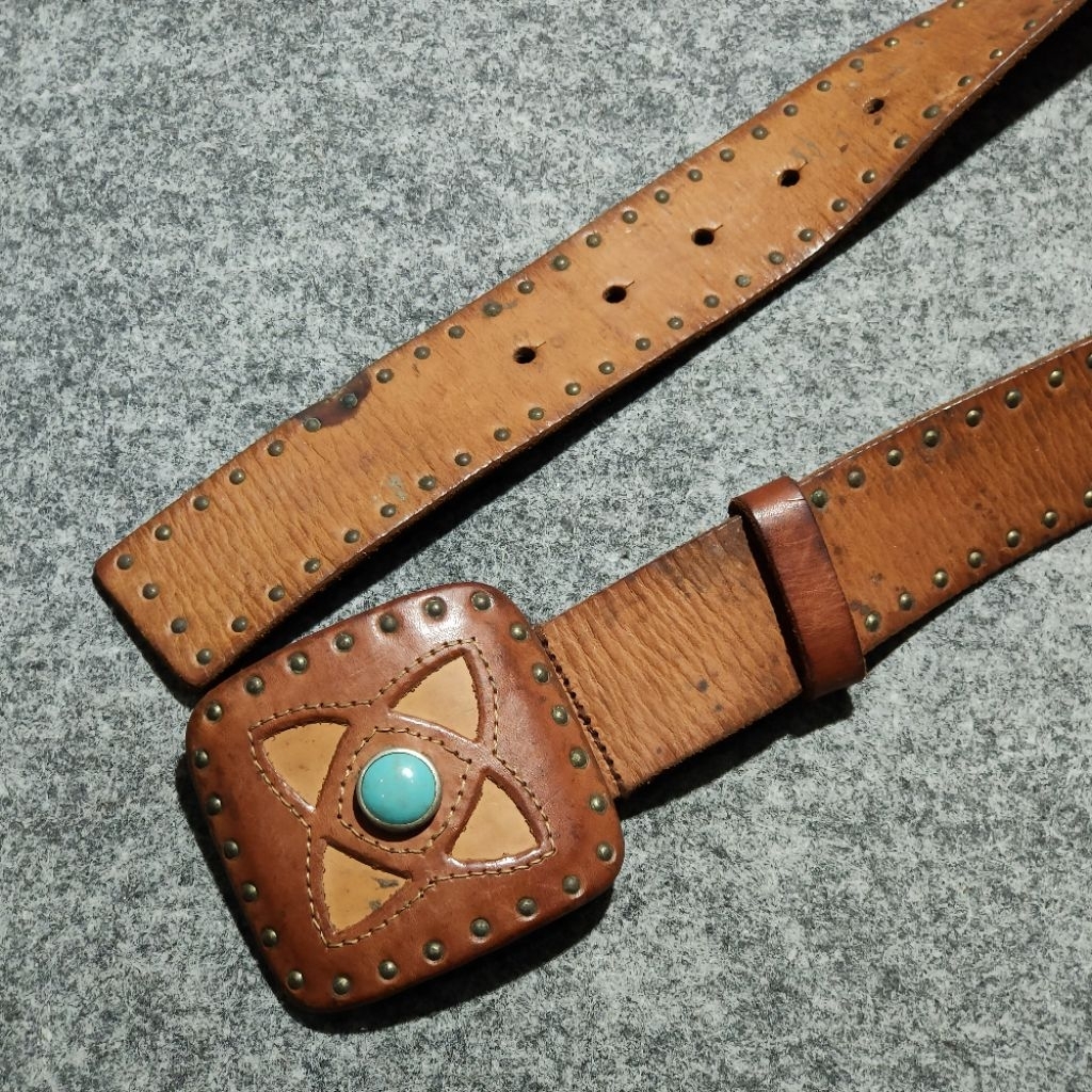 🔥เข็มขัดหนังแท้ Vintage GUESS Genuine Leather Belt