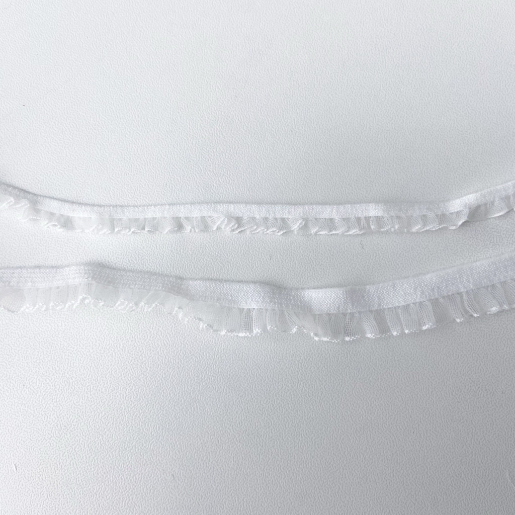 ♡  พร้อมส่ง | (5 หลา) Ruffle elastic ระบาย ยางยืด ขนาด 6/10 mm / 0.6/1 cm - รูปที่ 2