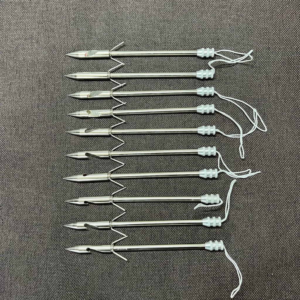ลูกดอกยิjปลา ชุด 10 ลูก ขนาด 14.ซม.  เนื้อสแตนเลส ถอดประกอบได้ แข็งแรง ทนทานไม่เป็นสนิม