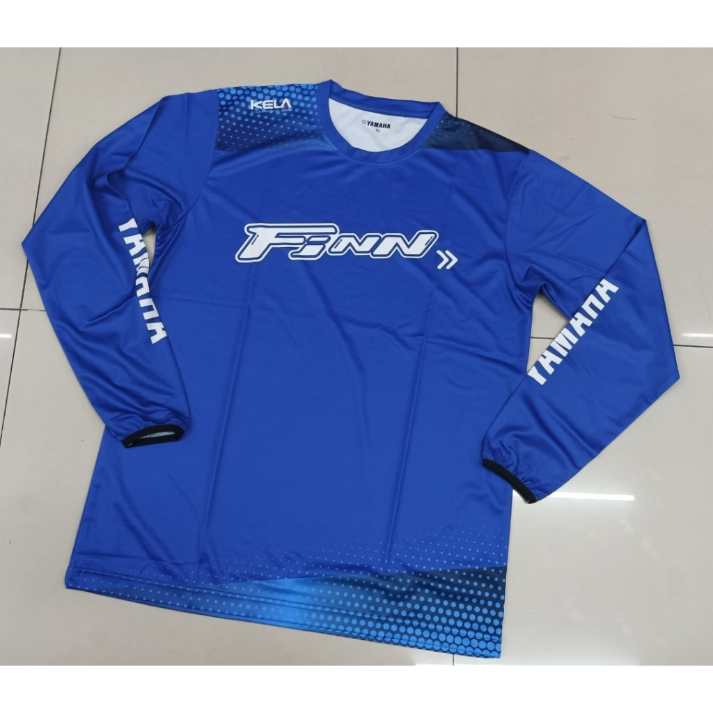 YAMAHA RACING FINN เสื้อยืด แขนยาว ของแท้ศูนย์ ยามาฮ่ ขาวแขนยาว T-SHIRT MOTOR SPORT PIT Crew  ใหม่ ม
