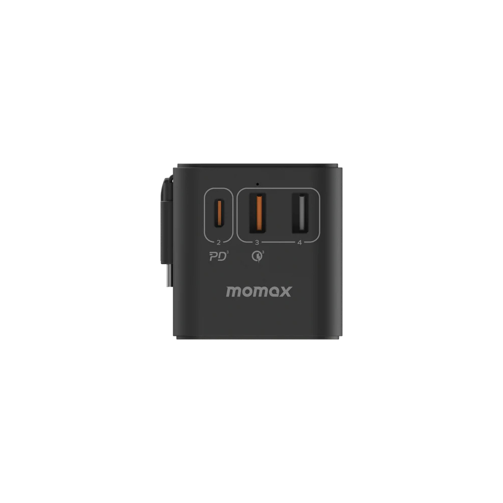 MOMAX หัวชาร์จและหัวแปลงปลั๊กไฟ 1-World+ 70W GaN 3-Port พร้อมสาย USB-C ในตัว + AC Travel Adaptor รองรับการชาร์จสูงสุด 70 ราคา ถูกที่สุด ดีลบีเคเค แกลเลอรีภาพที่ 4