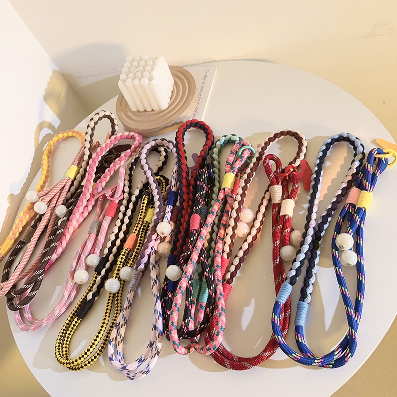 สายโทรศัพท์มือถือถักยาวสีโดพามีนสายคล้องโทรศัพท์มือถือ สายสะพายไหล่ โซ่ข้าง สากลสำหรับโทรศัพท์มือถือ