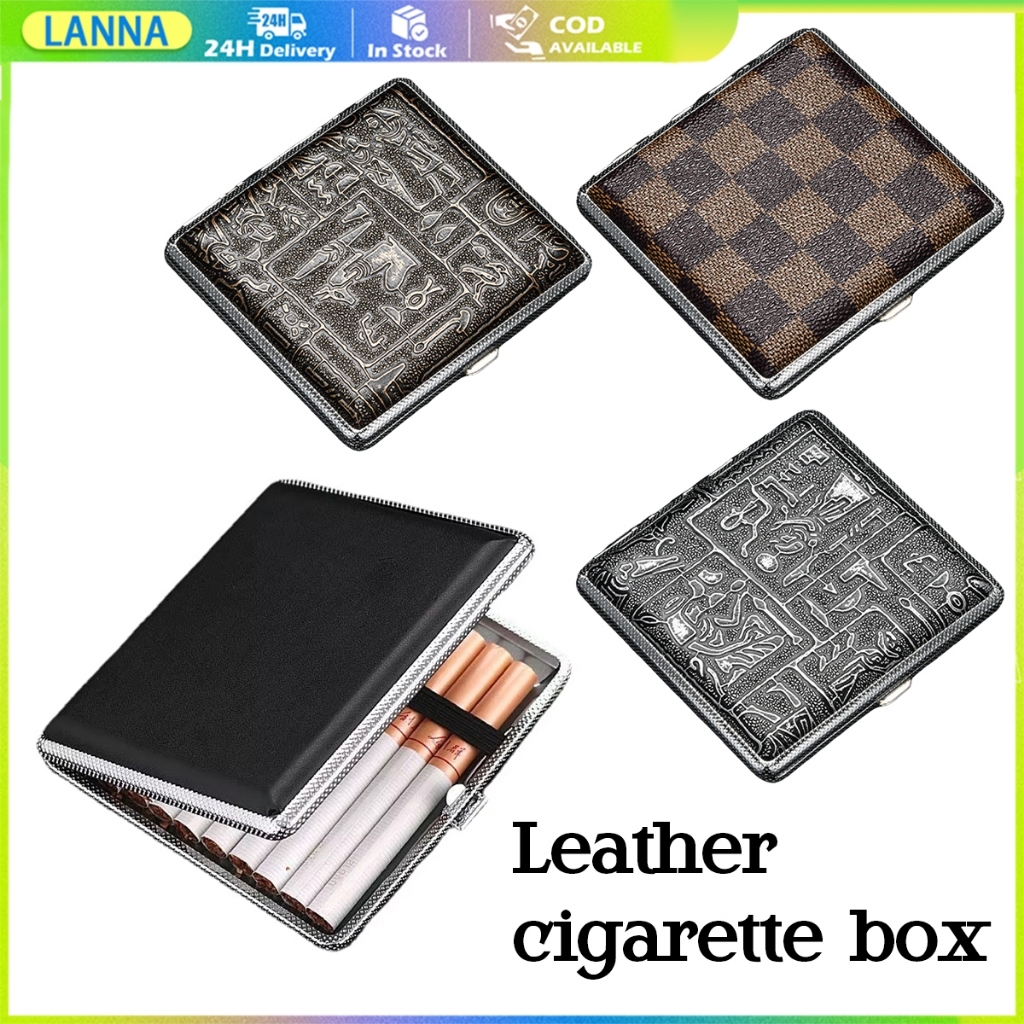 ร้านอยู่ที่ไทย กล่องใส่บุหรี่ ที่ใส่บุหรี ขนาด 20มวน กว้าง0.8MM สองรุ่น แบบหนัง และพลากสติก