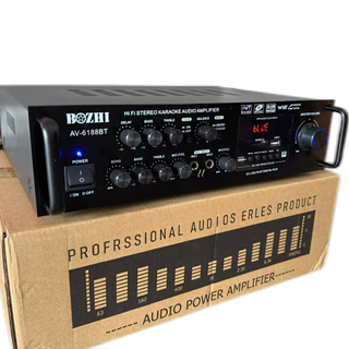 เพาเวอร์แอมป์ บลูทูธในตัว 【ใช้ลำโพง 12นิ้วได้】AV-6188BT เครื่องแอมป์ขยายเสียง มีบูลทูธ / FM เสียบไมค์โครโฟน