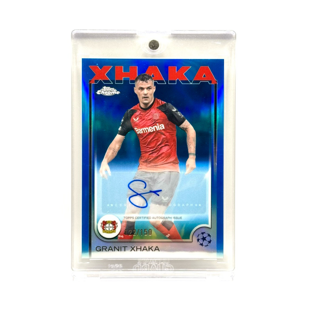 Topps Chrome UCC 24/25 Granit Xhaka Bayer 04 Leverkusen /150 Chrome Autograph Blue Refractors