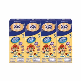 ยกลัง 36 กล่อง เอส-26 โกลด์ นมยูเอชที สูตร 3 รสจืด 180 มล.