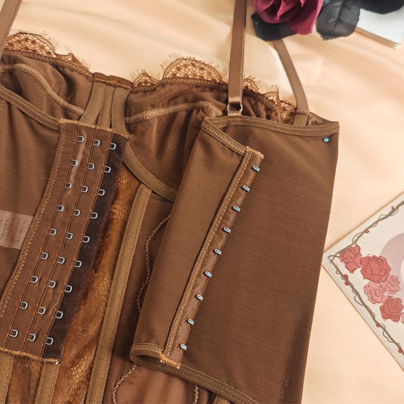 Dailywear พร้อมส่ง✨ สวมสายเอี๊ยมไว้ข้างนอก  พร้อมแผ่นรองหน้าอกและแหวนเหล็ก ลูกไม้ขนตา ซีทรู เสื้อคลุมสลิง สำหรับสาวๆ1 - รูปที่ 7