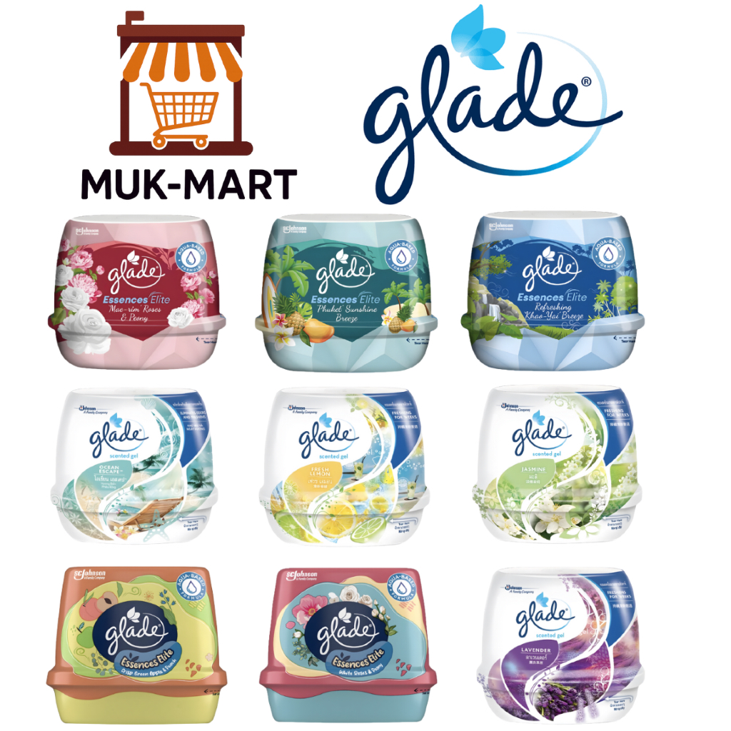 Glade เจลปรับอากาศ 180G – Ocean, Lemon, Sakura, Cool Air, Phuket Sunshine, Rose, Floral, Lavender