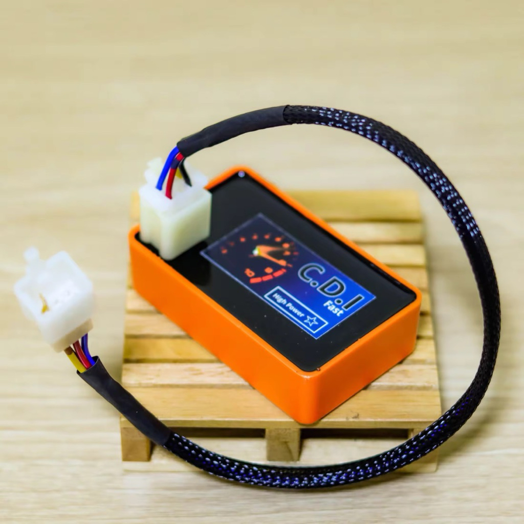 กล่องไฟแต่ง+ปลั้กแปลง ใส่เวฟ125S บังลมคาบู กล่องโซนิคตัวใหม่แต่ง(KGH-60)กล่องFastpower