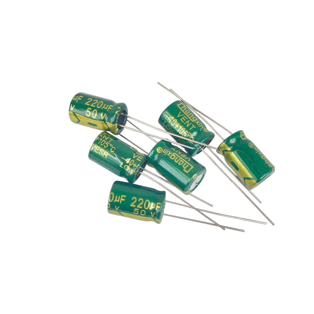 แพ็ค5ตัว Capacitor คาปาซิเตอร์ uf 220 50 v ตัวเก็บประจุ 220uf 50v