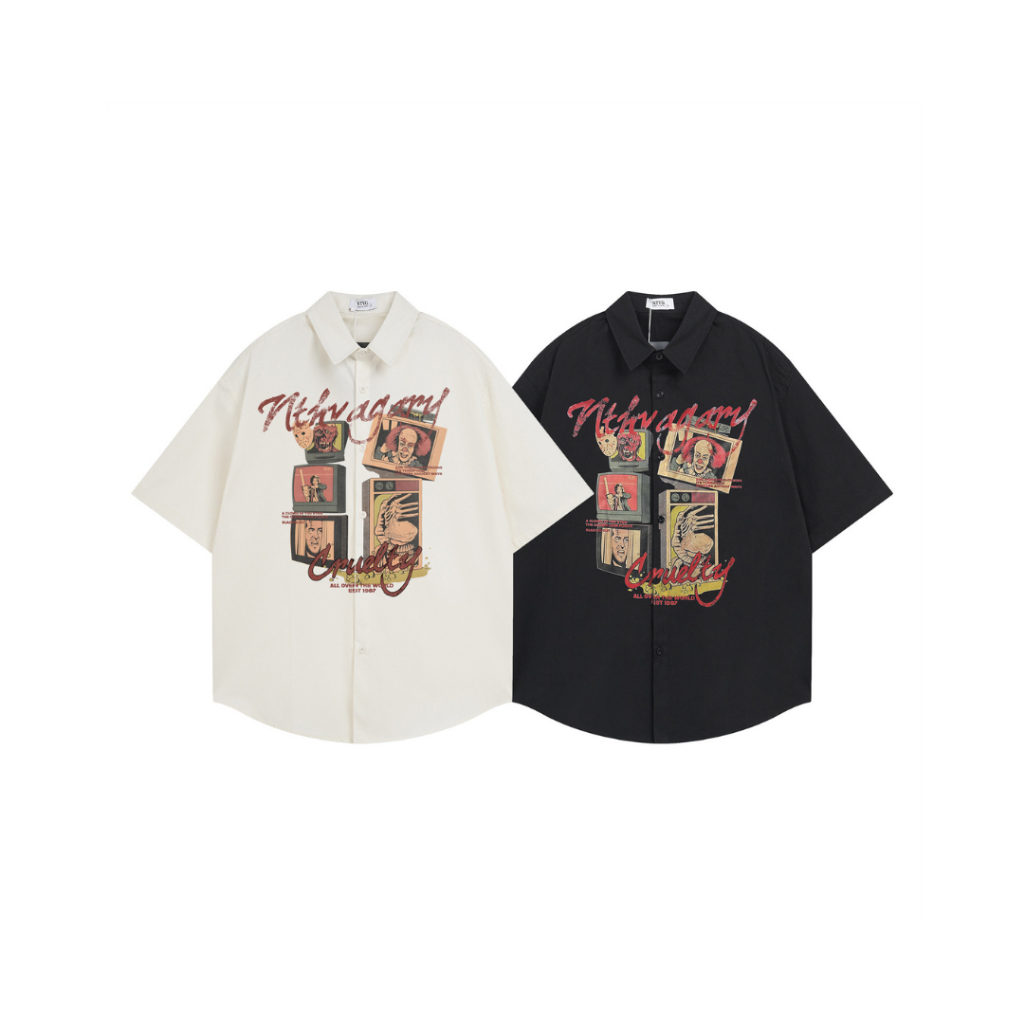 เสื้อเชิ้ตเกาหลีดีไซน์หรูผ้าพรีเมียมรุ่น Poker Luxury Korea Shirt Premium