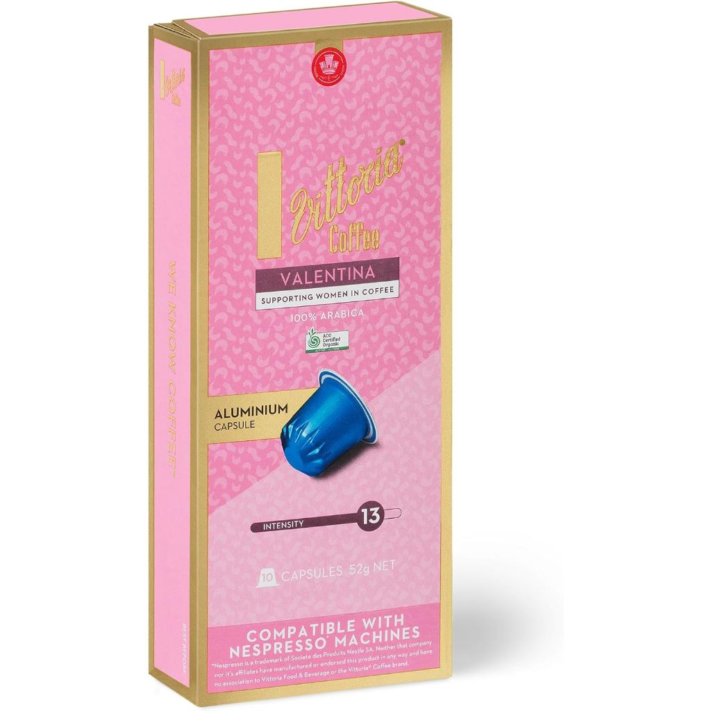 Vittoria Valentina  Coffee Capsules 10 pack/กาแฟวิททอเรีย วาเลนทิน่า 10 แคปซูล ใช้กับเครื่องเนสเพรสโซ