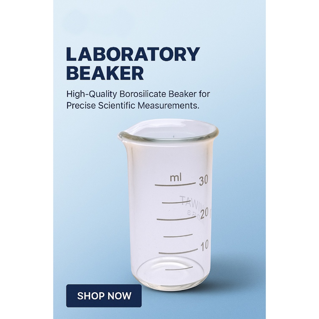 Triviwat บีกเกอร์ ขนาด 80, 40, 25 ml  (เกรดห้องแล็บ) สเกลมีความแม่นยำ มีมาตรฐาน (Laboratory Grade)(Boro3.3),หลอดตรง