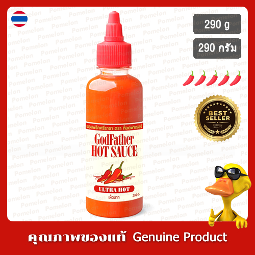 ซอสพริกก็อดฟาเธอร์ รสอัลตร้าฮอต 290กรัม - Godfather Sriracha Hot Sauce Ultra Hot 290g