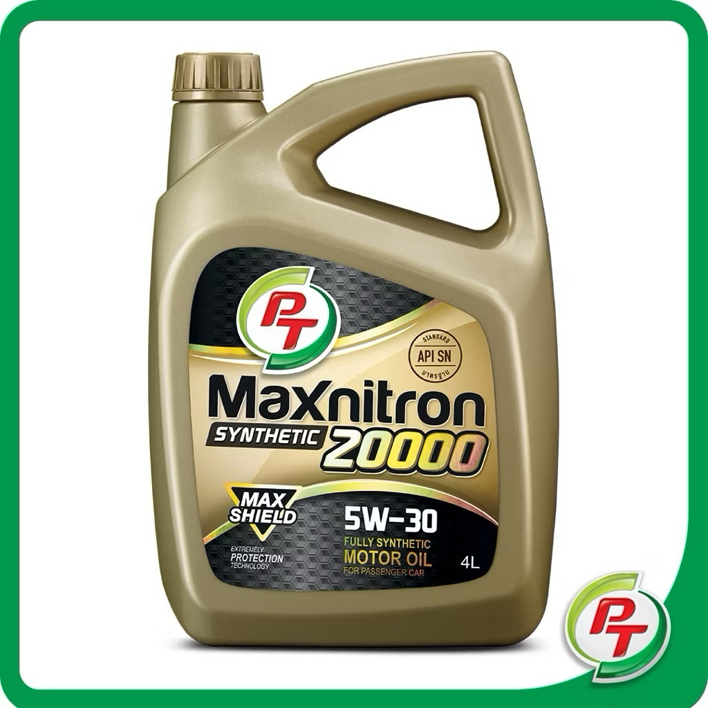 ‼️ราคาพิเศษ‼️น้ำมันเครื่องพีที น้ำมันเครื่องกึ่งสังเคราะห์แท้ Pt Maxnitron Synthetic 20000  5W-30 ขน
