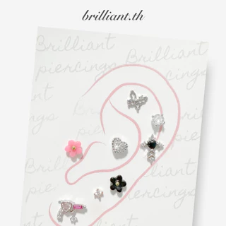 จิวหูเกาหลี Oh! Flower Size S ก้านแสตนเลสเกรดเครื่องมือแพทย์ Surgical Stainless Steel (เปลี่ยนก้านไม่ได้**)