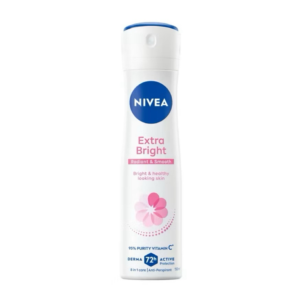 Nivea นีเวีย สเปรย์ เอ็กซ์ตร้า ไบรท์ เรเดียนท์ แอนด์ สมูท 150 มล. สเปรย์ ลดเหงื่อ ระงับกลิ่นกาย