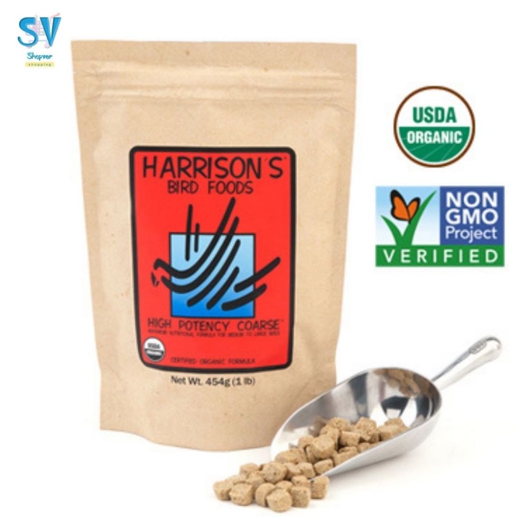 Harrisons bird foods HIGH POTENCY COARSE อาหารสำหรับนกแก้วขนาดกลางไปถึงขนาดใหญ่ 454 กรัม
