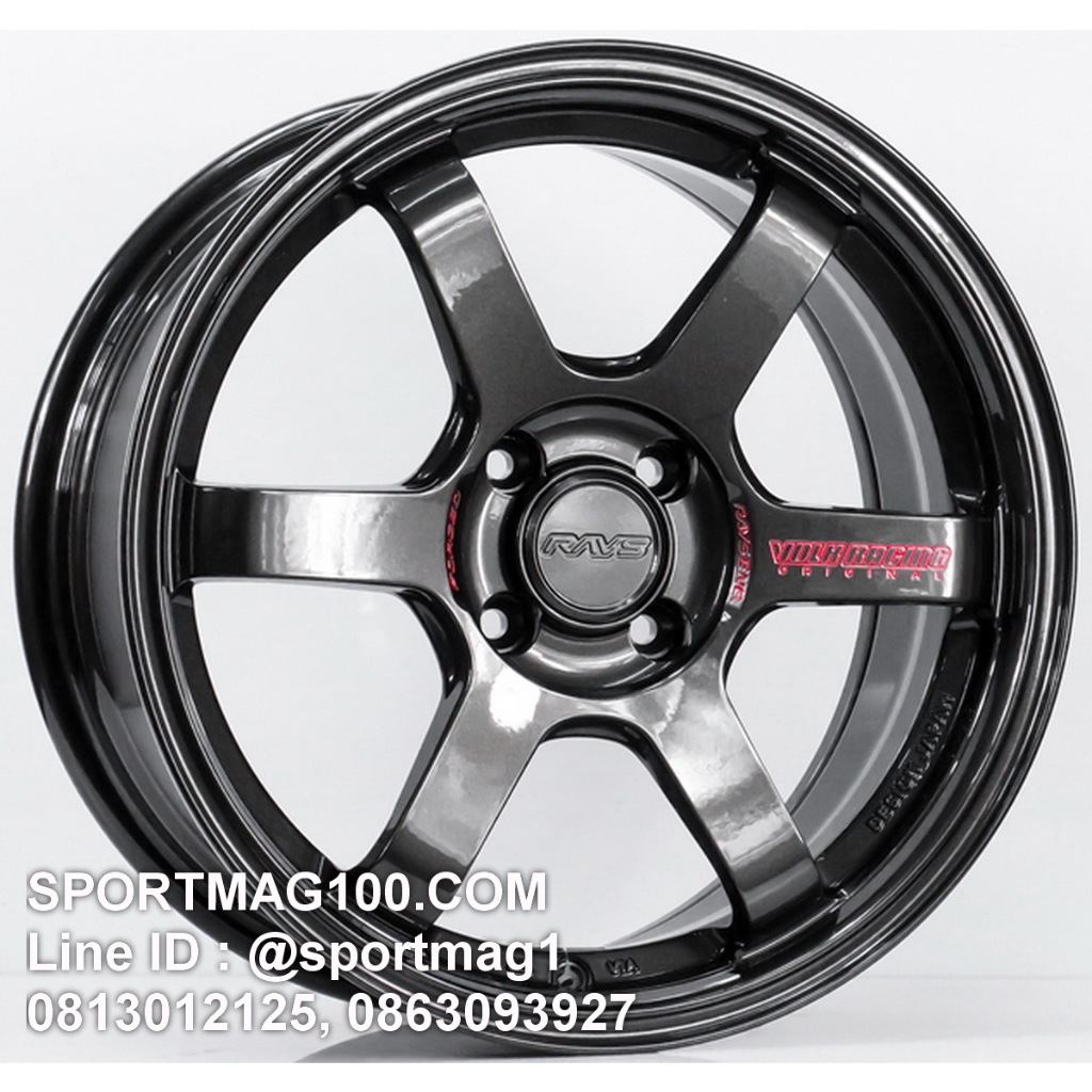 ล้อแม็กซ์ TE37 Sonic ขอบ16นิ้ว 4รู100 สีไดมอนด์แบล็คหยอดแดง กว้าง7นิ้ว Offset36 [22120]