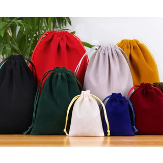 ✅ราคาถูก✅ถุงผ้า เนื้อกำมะหยี่ หูรูด มีหลายขนาด หลายสี ใส่เครื่องประดับ ของมงคล พร้อมส่งในไทย