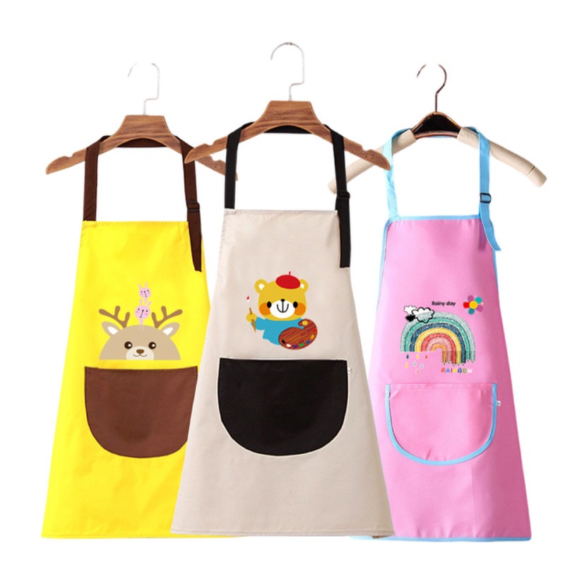 ส่งไว! ผ้ากันเปื้อนสำหรับเด็ก 3-8 ขวบ Kids Apron รุ่นน้ำหนักเบา ปรับได้ตามความสูง มีเชือกรัดด้านหลังเพื่อความกระชับ