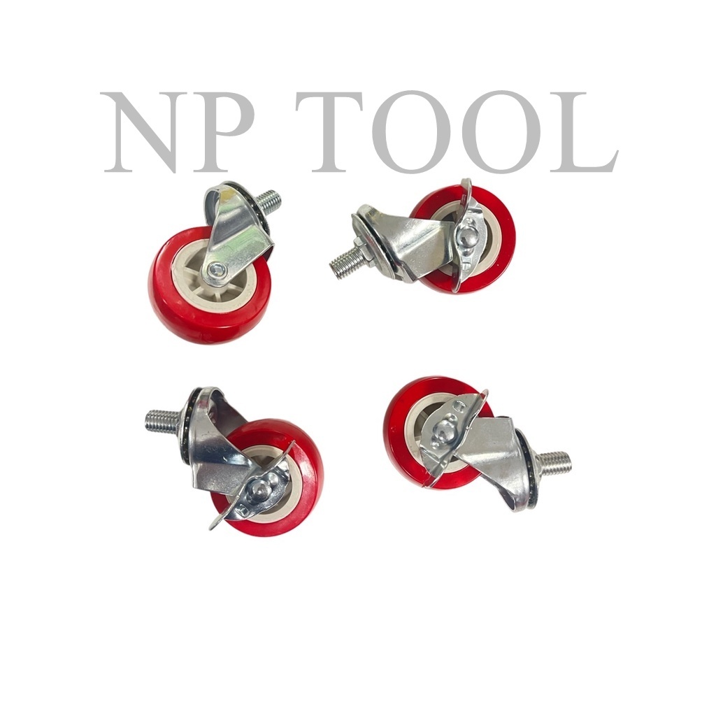 NP-326 (1ชุดมี 4ชิ้น) ล้อรถเข็น ยูรีเทนพร้อมสกรู IRONFOX ล้อเป็นแบบสกรูหมุนได้ ขนาด 2" (2นิ้ว)