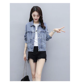 เสื้อแจ็ตเก็จยีนส์ผู้หญิง สไตล์เกาหลี พร้อมส่ง