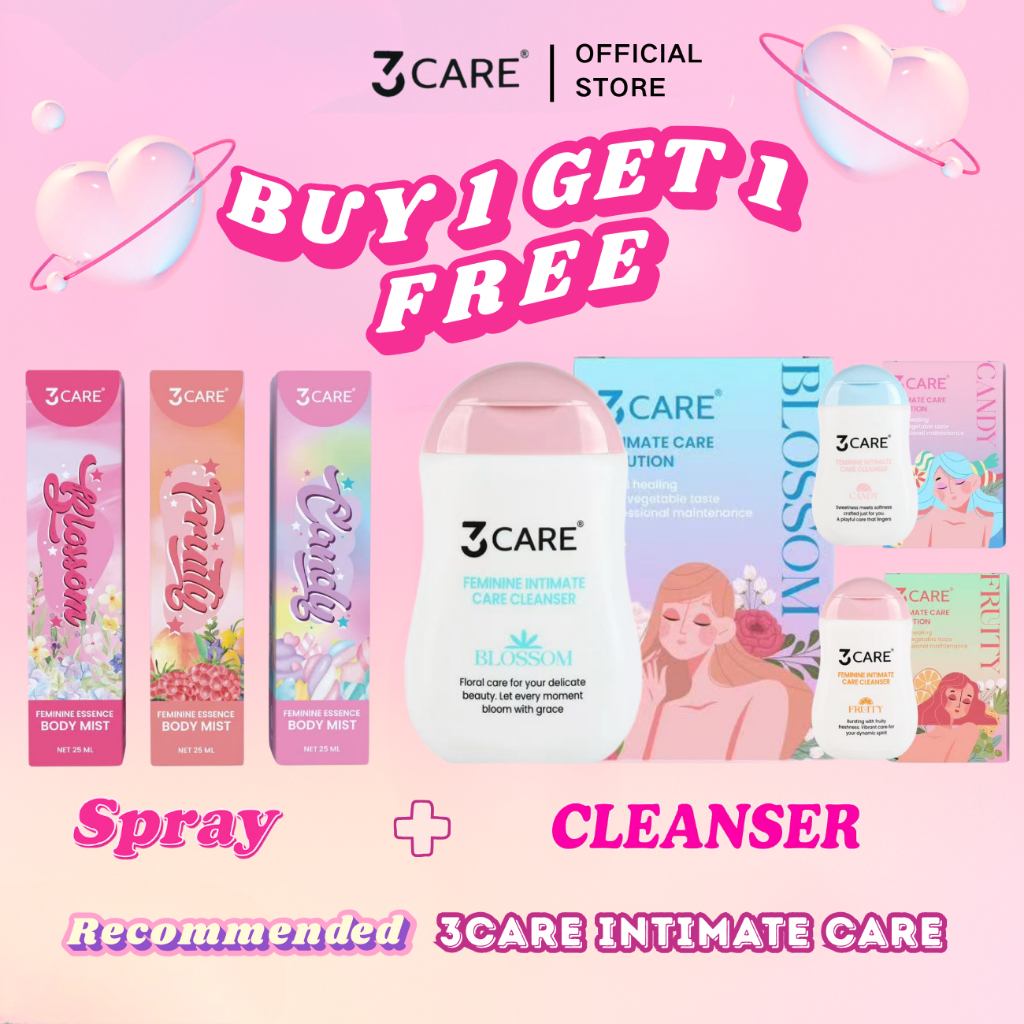 3Care โซลูชันการดูแลส่วนตัว สเปรย์บำรุงผิวกาย 25ml สเปรย์ทำความสะอาด 100ml ขนาดสเปรย์บริเวณที่เป็นส่