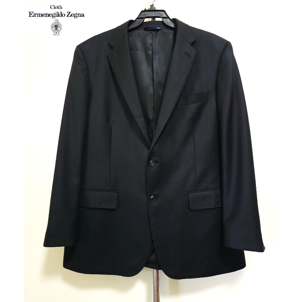 เสื้อสูทผ้า Ermenegildo Zegna สีดำ อก 47 นิ้ว มือสอง