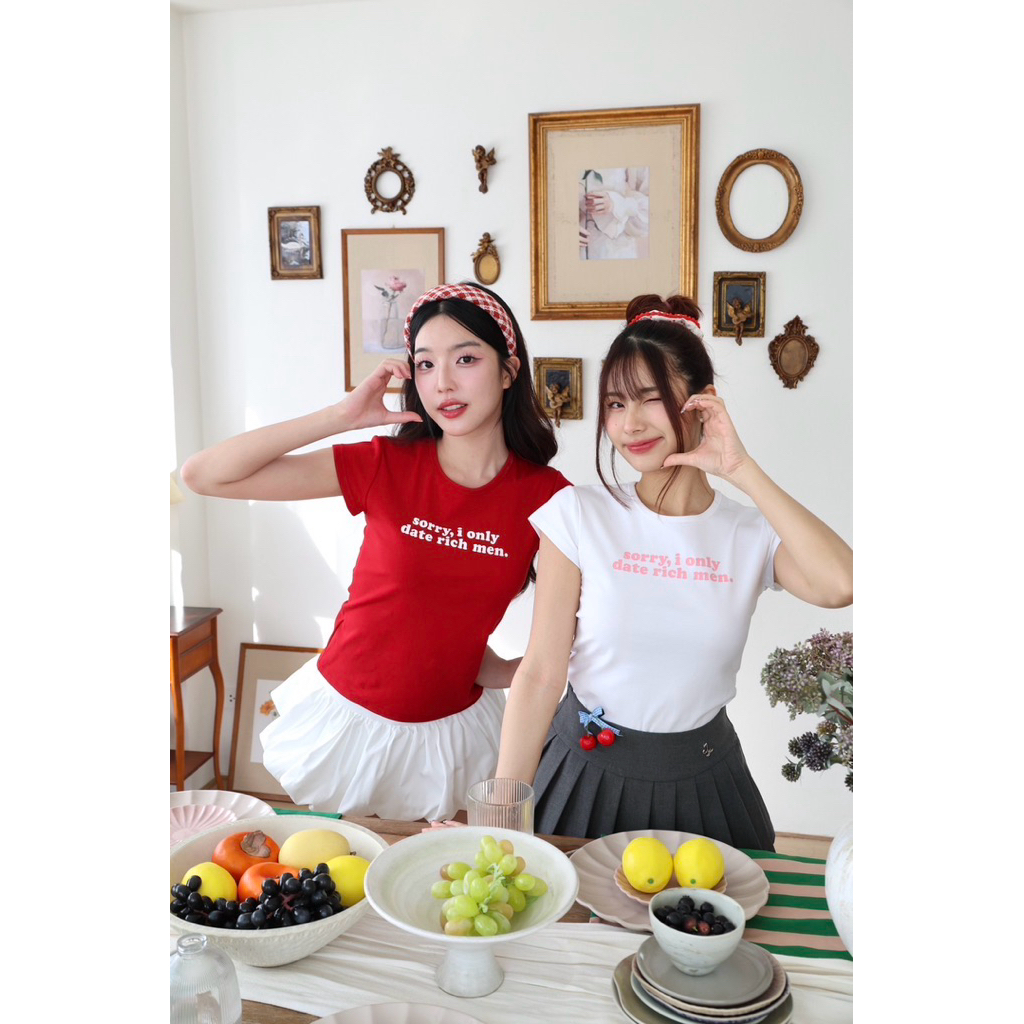 ✨สวยใส สไตล์เก๋!!  แมทช์ได้ทุกลุค มาเพิ่มแล้วจ้า🛒🤑  เสื้อยืด สกรีน sorry i only เนื้อผ้าดี ทรงสวย 🏷️