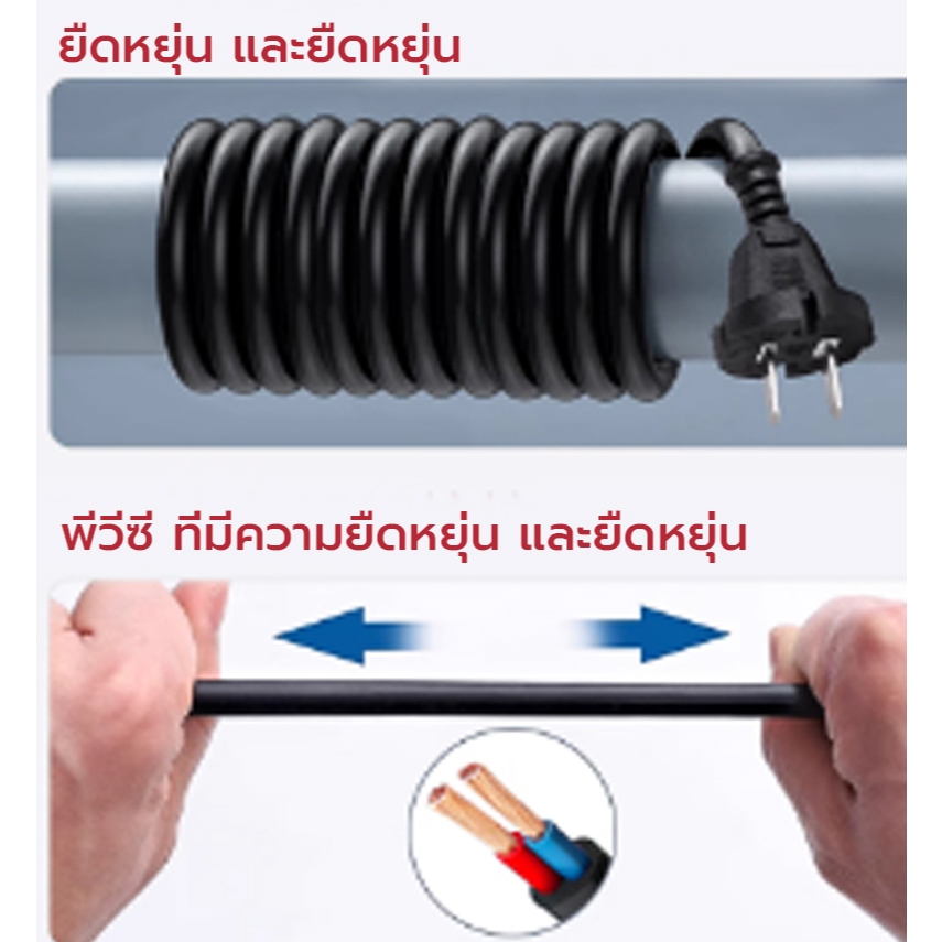 【COD】ปลั๊กพ่วง2x4 บล็อกยาง สาย VCT 2×4sq.mm รองรับไฟสูงสุด 3000W ยาว 5M/10M/15M/20M หุ้มยางต่อสายไฟ สายไฟหุ้มฉนวน รูปที่ 4