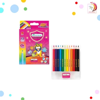 Master Art (มาสเตอร์อาร์ต) ดินสอสีไม้ รุ่น Super Bright และลาย Stitch (สติทช์) แท่งสั้น/ยาว 12–24 สี แถมกบเหลา (1 กล่อง)