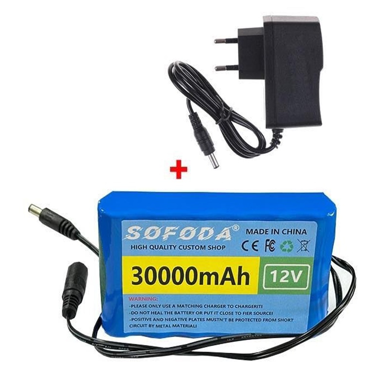 แบตเตอรี่ลิเธียม 12V 30AH/100AH แบตเตอรี่ 1000W E-bike 12.6V BMS + charger แบตเตอร์รี่รถไฟฟ้า แบตเตอ