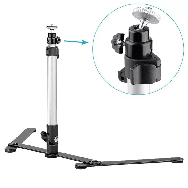 Copy Stand with 180 Kugelgelenk Stativkopf Holder for Fotozelt DSLR Camera Stand Standard 1/4" Screw Massives Aluminium