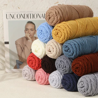 ไหมพรมคอตตอนนม ขนาด100กรัม 8ply milk cotton yarn พร้อมส่งจากไทย