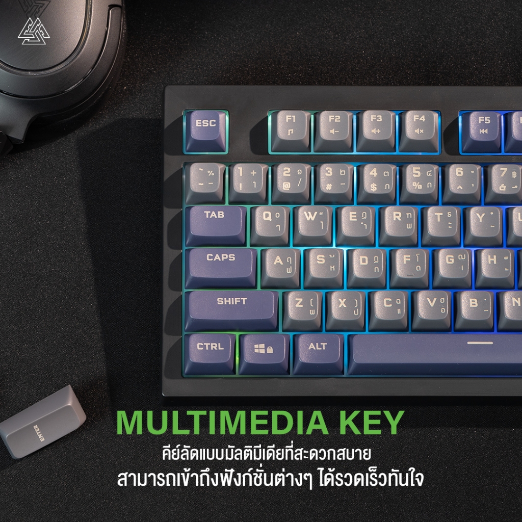 EGA Type-K11 Keyboard Gaming Membrane/Rubberdome Switch ปุ่มยาง เสียงเงียบ