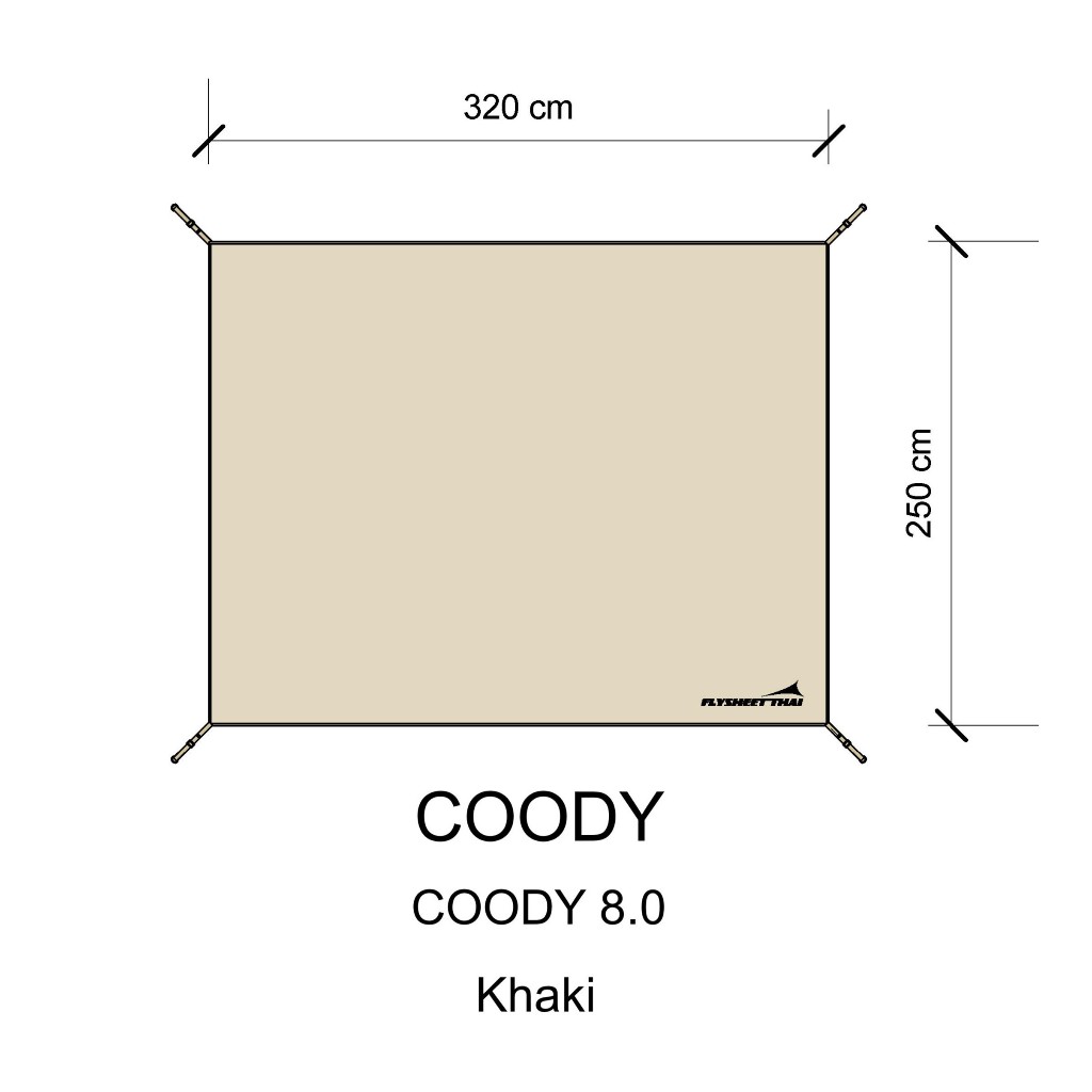 กราวชีท Coody 8.0 / Mars 08 Full (3.20x2.50)  ผ้าใบปูรองเต้นท์ ตรงรุ่น