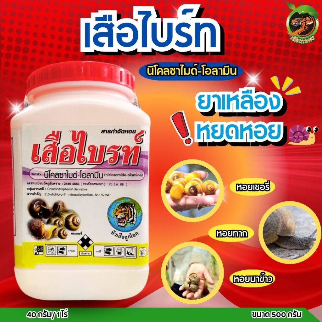 เสือไบร์ท นิโคลซาไมด์-โอลามีน ยาเหลือง หยดหอย