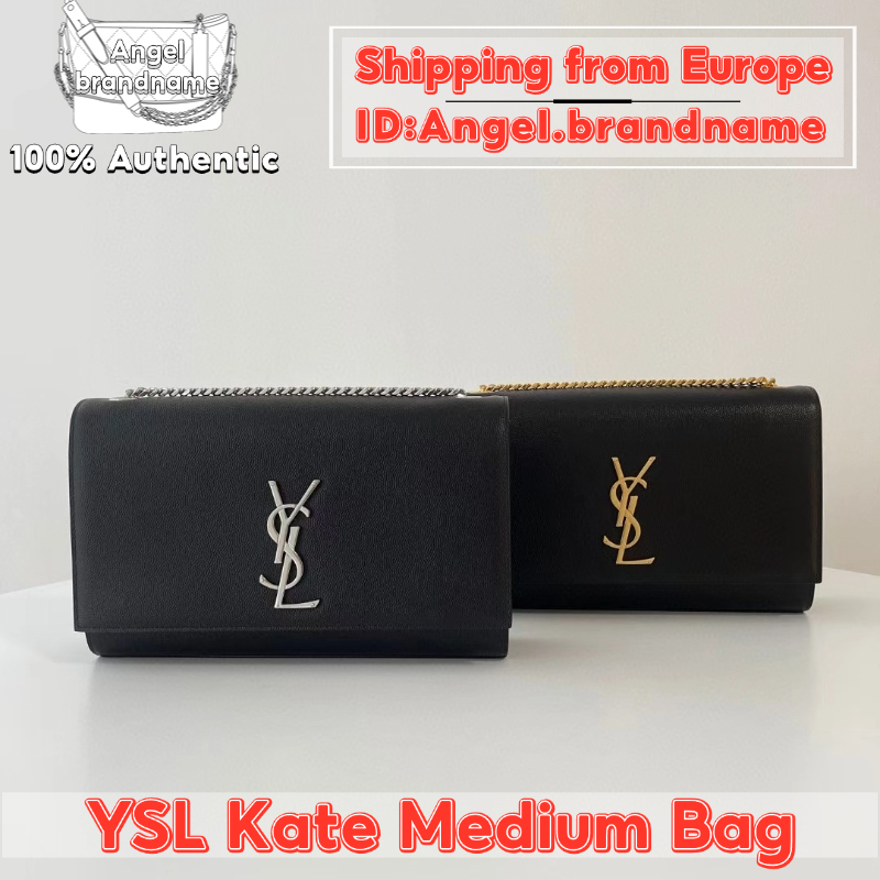 Shopee ถูกที่สุด💯ถุงของแท้👜Saint Laurent/YSL Kate Medium Bag กระเป๋าสะพายไหล่ ยอดฮิต ขายดีสุดๆๆ