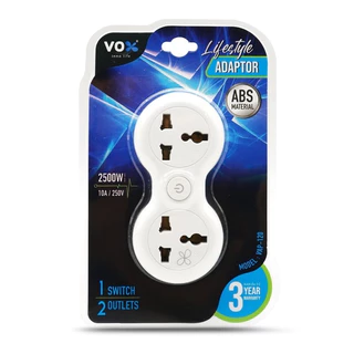 VEXXO อะแดปเตอร์ VEXXO Adapter อะแดปเตอร์ ปลั๊กไฟพ่วง VAP หัวแปลง รองรับแรงดันไฟฟ้า 250โวลต์ 10A/2500Wปลั๊กไฟพ่วง